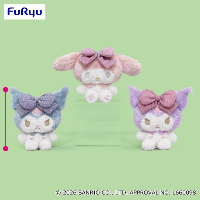 マイメロディ・クロミ おめかしキラキラぬいぐるみ～ビッグリボン～