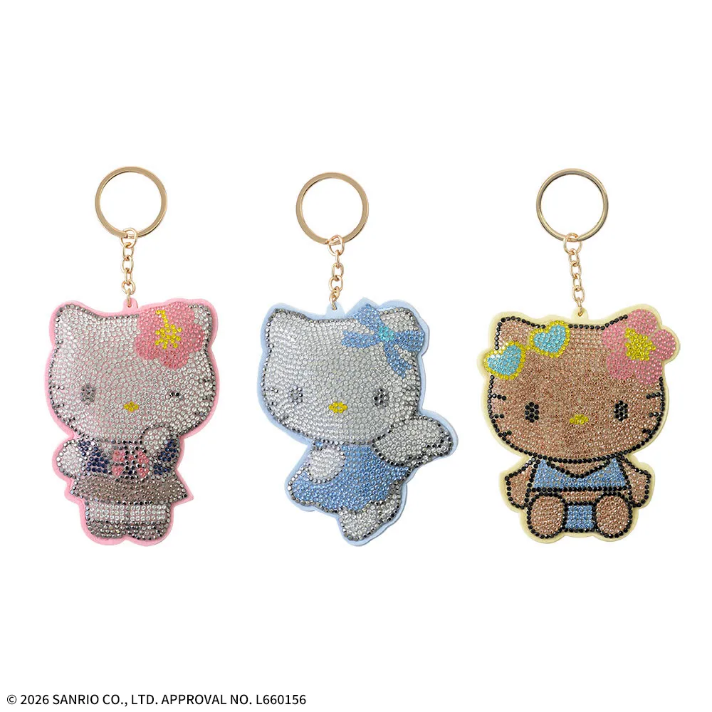 ハローキティラインストーンデコキーホルダー