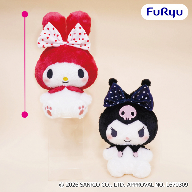 マイメロディ・クロミ 大きなリボンみみむすびBIGぬいぐるみ～ドットリボン～