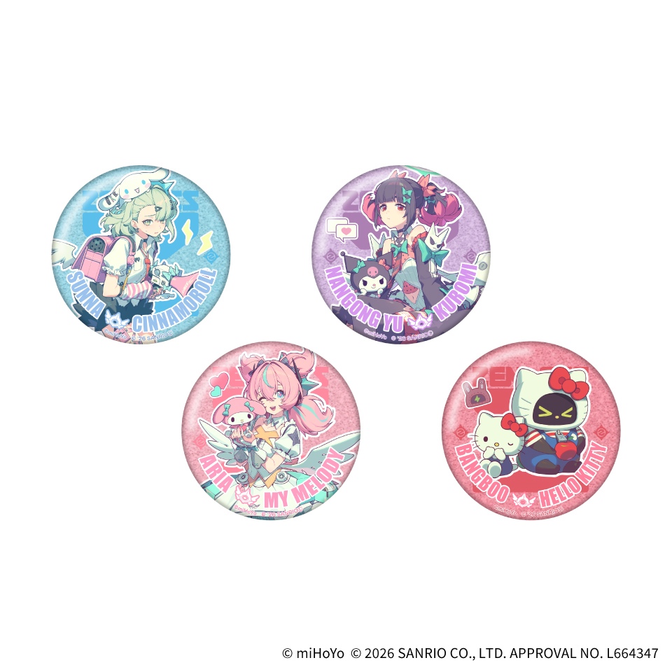 ゼンレスゾーンゼロ×サンリオキャラクターズ 缶バッジ～GiGO限定～
