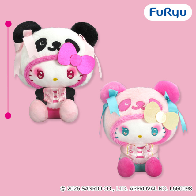 パンダ ハローキティ 中華ロリータBIGぬいぐるみ