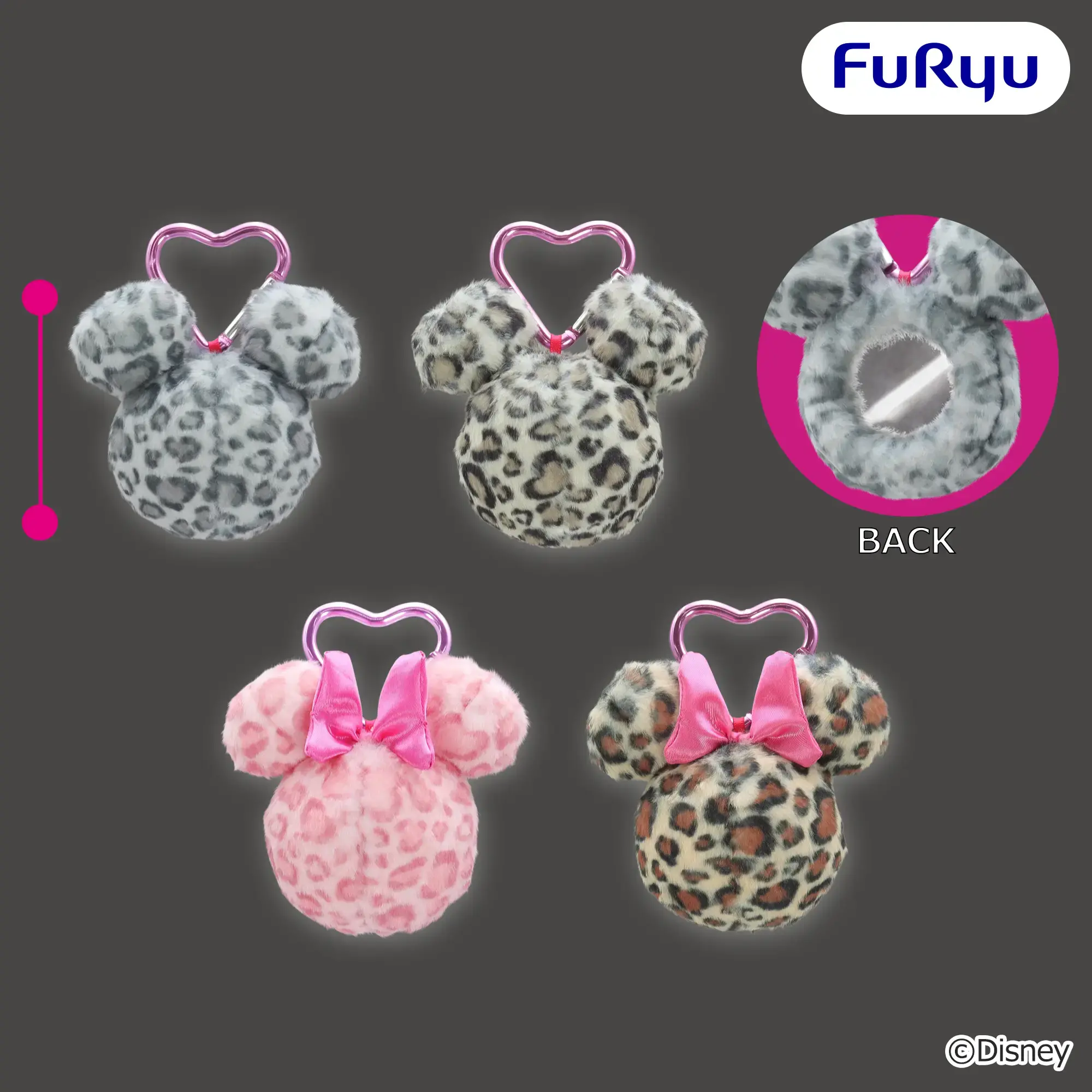 ミッキーマウス&ミニーマウス ギャルっぽレオパード ふわふわミニミラー