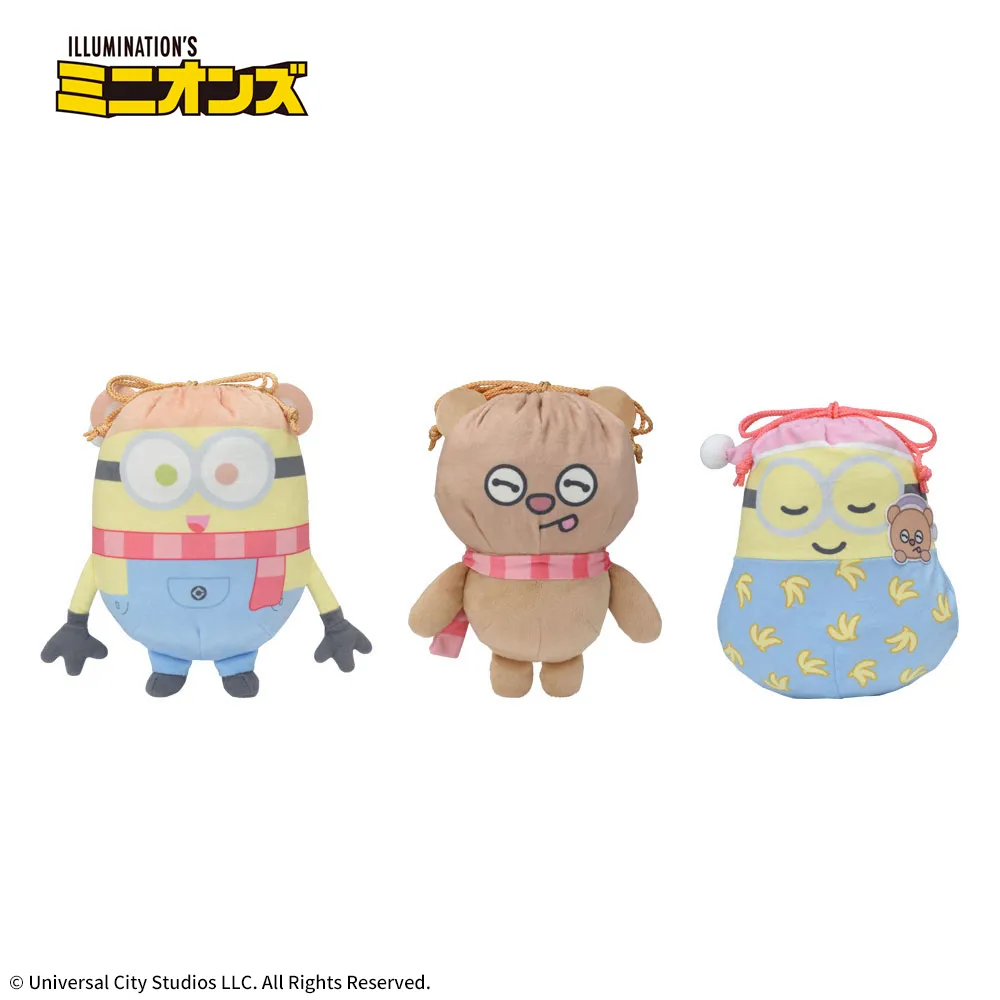 ミニオンぬいぐるみ巾着“ボブ&ティム”