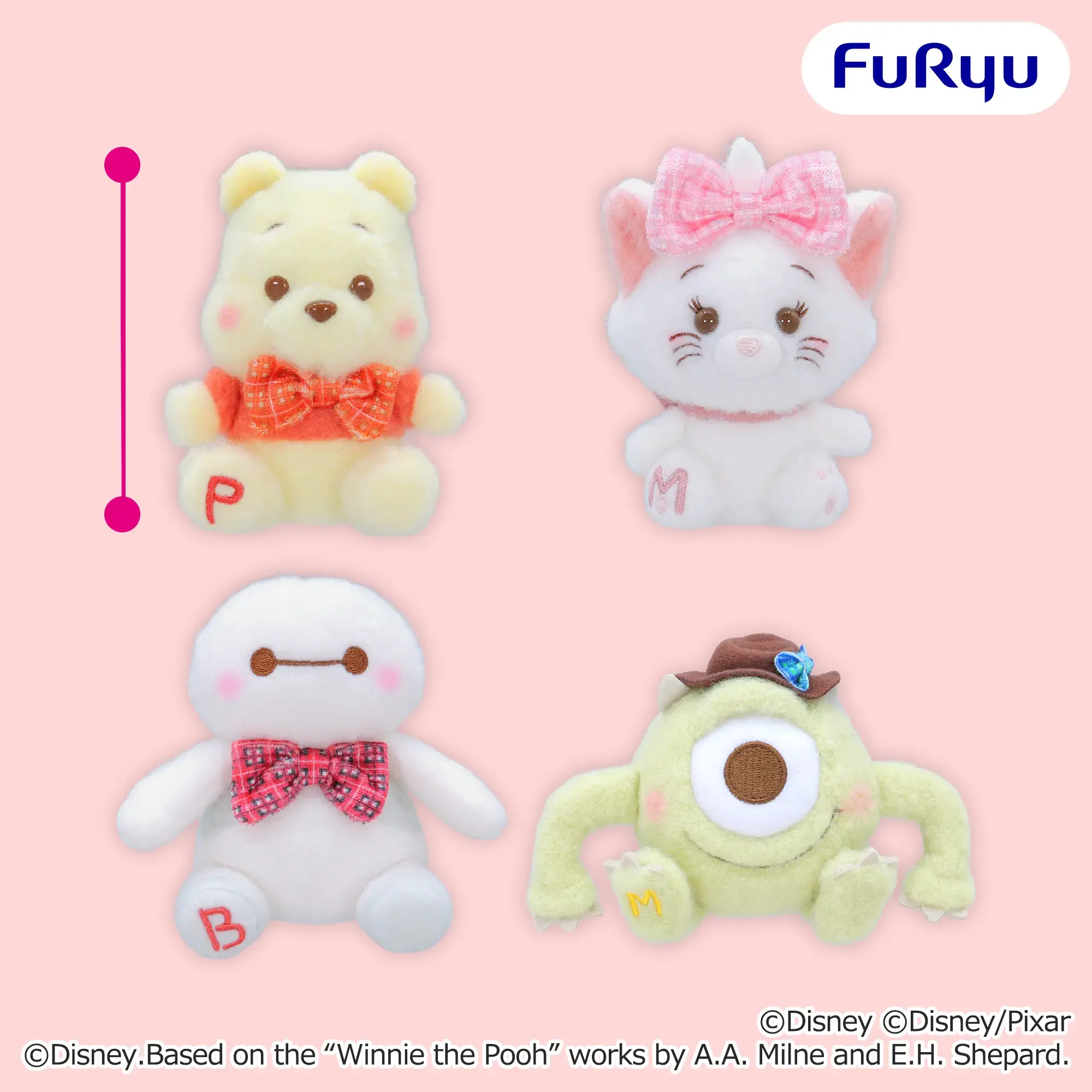 ディズニー&ピクサーキャラクター ミルキーボア タータンチェックリボンマスコット
