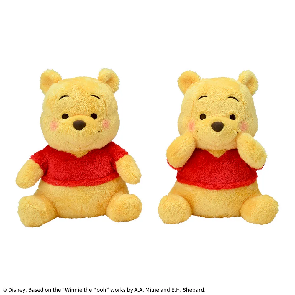 くまのプーさん赤いほっぺLぬいぐるみにっこり&うふふ