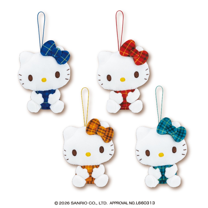 ハローキティ チェック×チェックおすわりマスコット