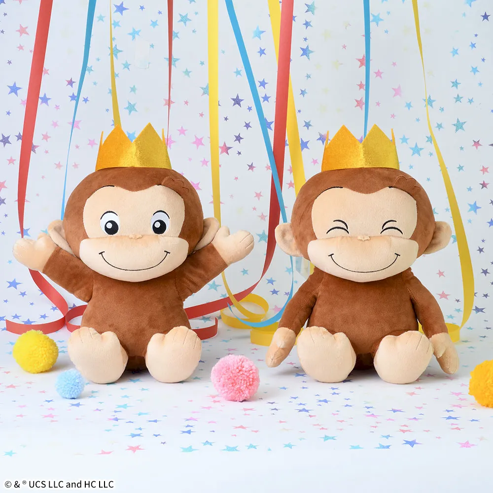 おさるのジョージLぬいぐるみ85th王冠
