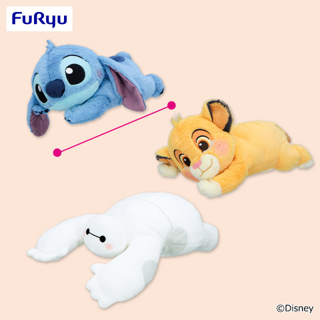 ディズニーキャラクター くったり BIGぬいぐるみ~スティッチ・ベイマックス・シンバ~