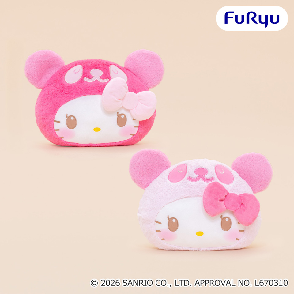 パンダ ハローキティ まるっこヘッドBIGぬいぐるみ