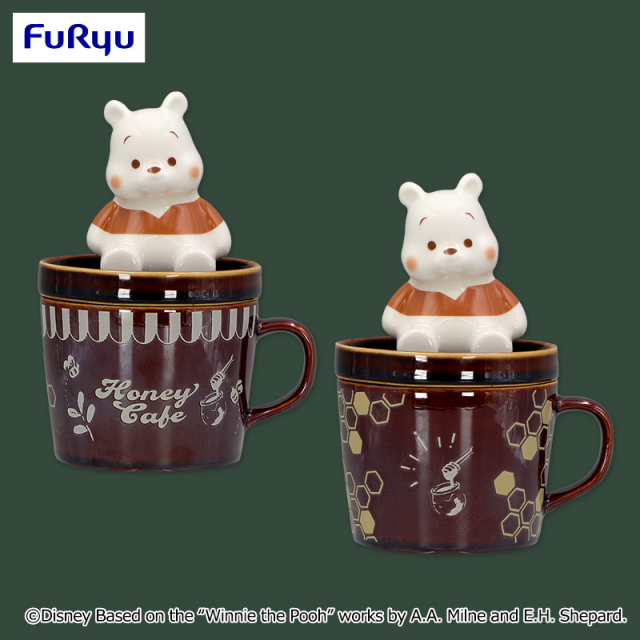 くまのプーさん Café de HUNNY マシュマロ風ふた付きマグカップ