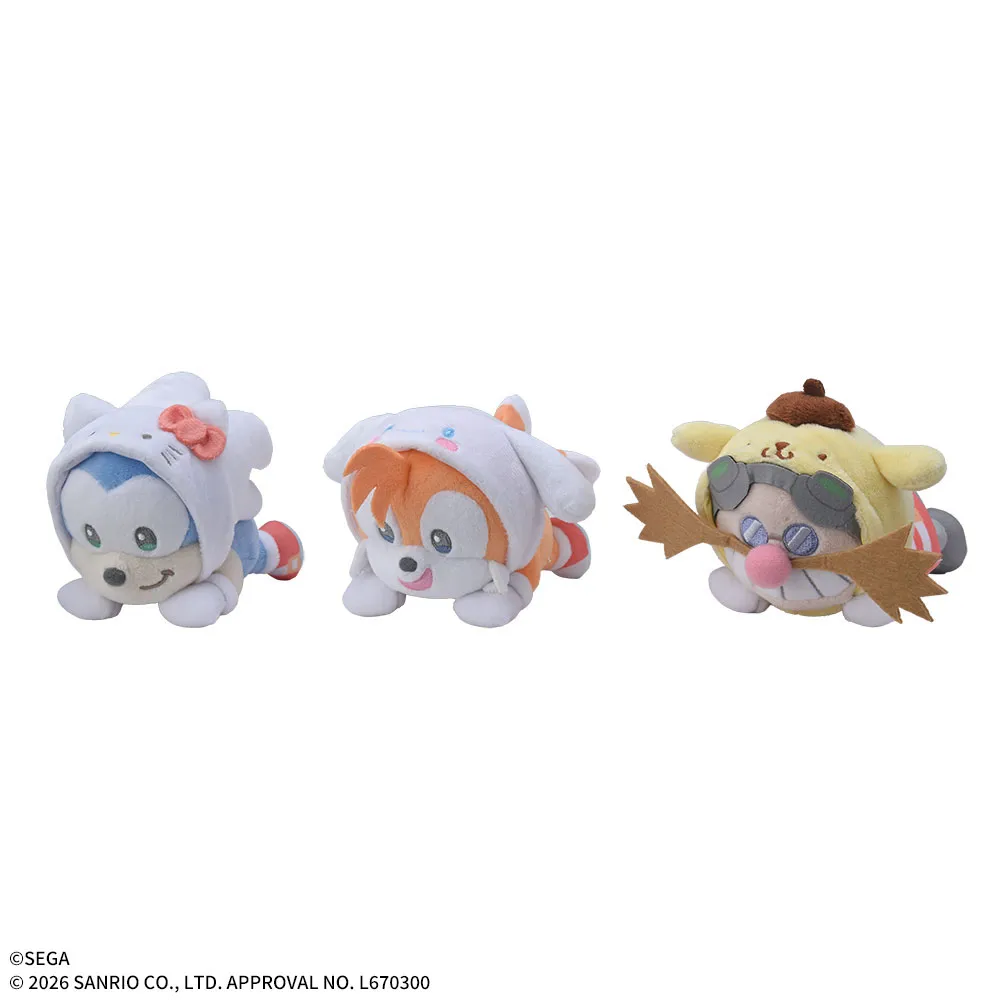 SONIC&FRIENDS×Sanriocharacters寝そべりミニぬいぐるみVol.1