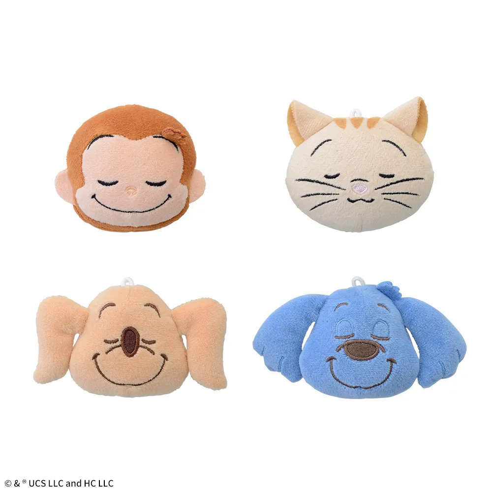 おさるのジョージ　プチフェイスマスコット　すやすやどり～む