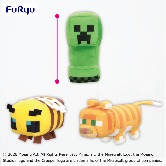 マインクラフト ぬいぐるみ:クリーパー:ハチ:ネコ