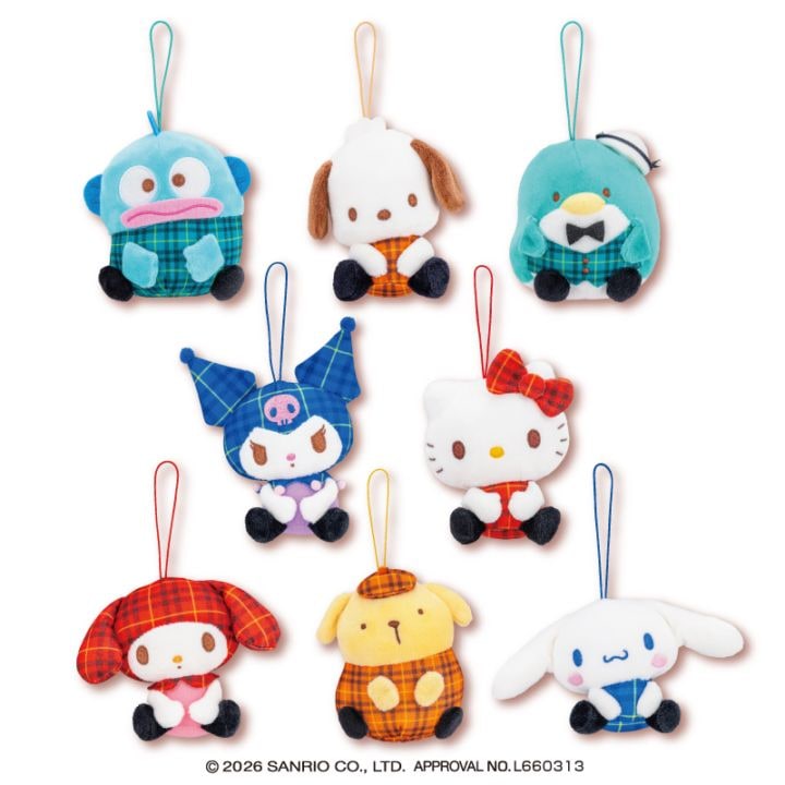 サンリオキャラクターズ チェック×チェックおすわりマスコット