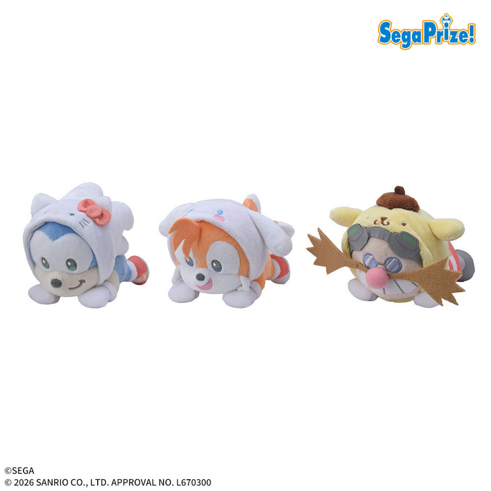 SONIC ＆ FRIENDS×Sanrio characters 寝そべり ミニぬいぐるみVol.1