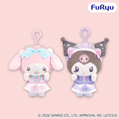 マイメロディ・クロミ　くりっぴぃ ぬいぐるみ～ねこみみメイドカフェ～