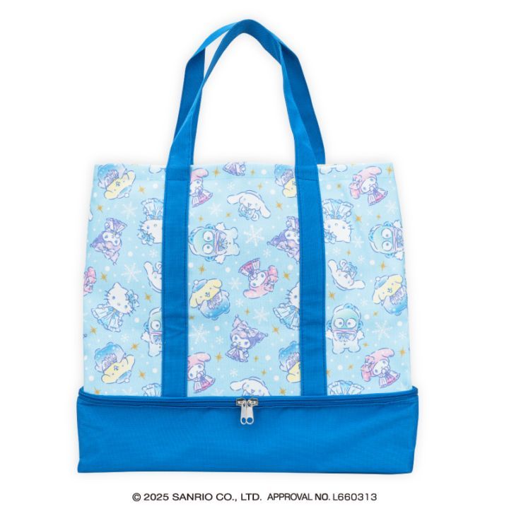 サンリオキャラクターズ スノーレインボー保冷ポケット付き2段トートバッグ