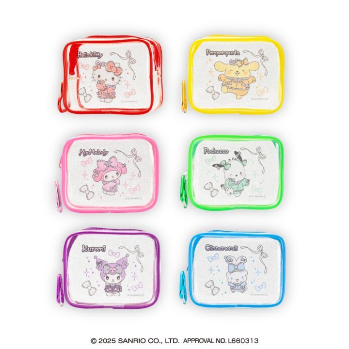 サンリオキャラクターズ スウィート♡カラフルジャージクリアポーチ