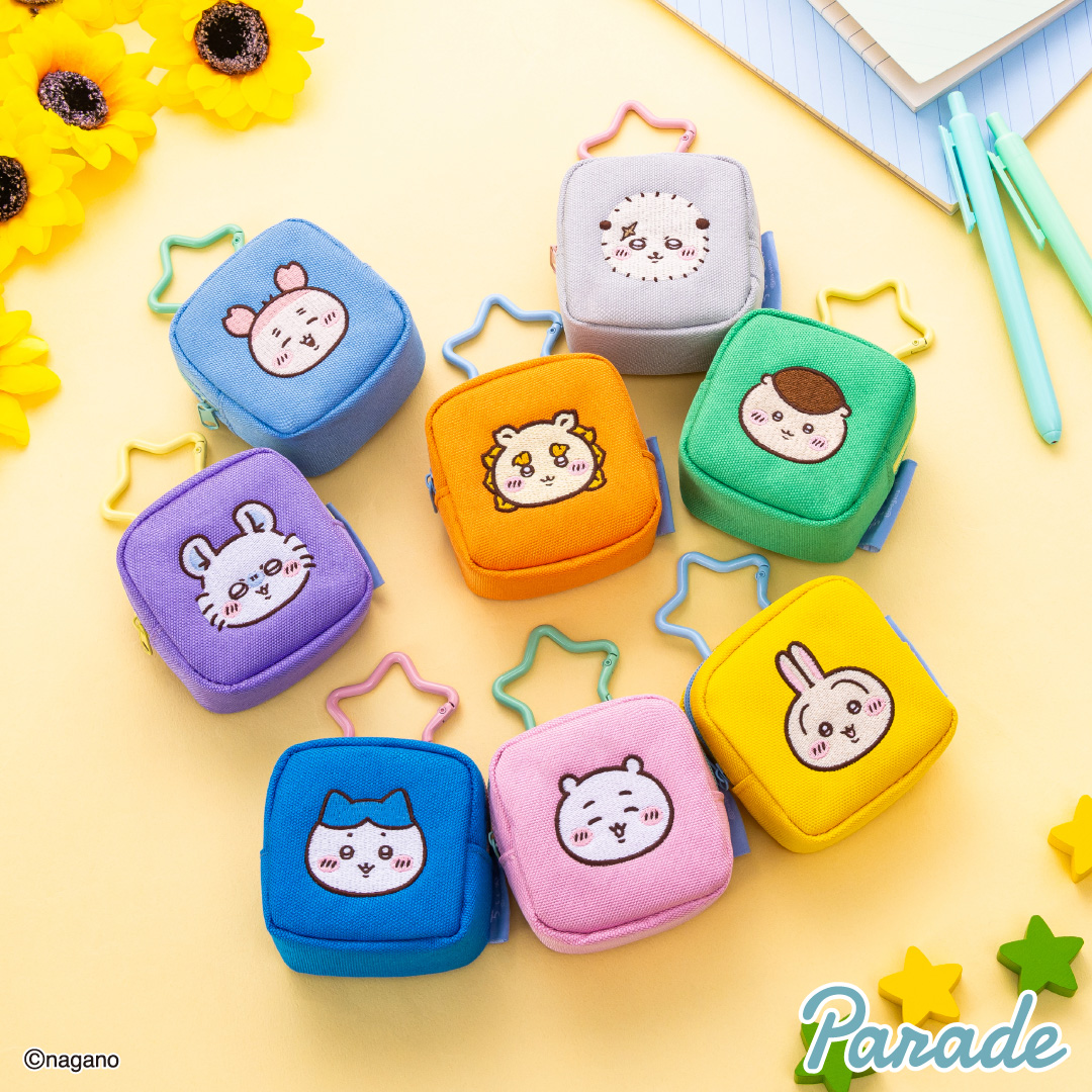 ちいかわ カラビナつき刺繍スクエアミニポーチ