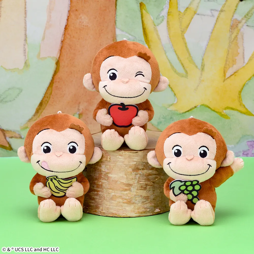 おさるのジョージぽってりぬいぐるみいろいろフルーツ