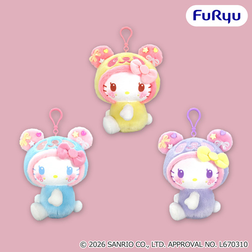 パンダ ハローキティ　くりっぴぃ ぬいぐるみ～ビーズ～