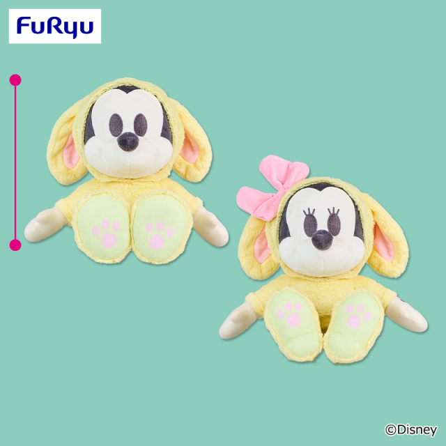 ミッキーマウス＆ミニーマウス デココレ イエローラビットフードBIGぬいぐるみ