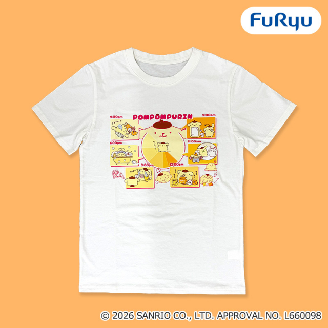 ポムポムプリン プリンのハッピールーティン Tシャツ