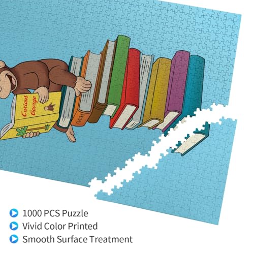 ジグソーパズル おさるのジョージ 1000ピース 子供 初心者向け クリスマス バレンタインデー 誕生日 プレゼント お祝いギフト (50x75cm)