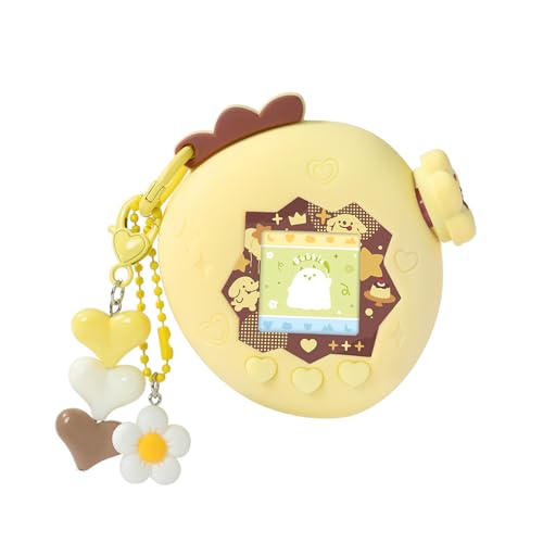 BUBBLELOGUS たまごっちパラダイス ケース（Tamagotchi Paradise 用) シリコーン保護カバー ズームダイヤルカバ一＆チャーム＆ステッカー付き かわいい 柔らかい 子供向き 落下防止 キズ防止 完全な保護 防塵 いちごランド (イエロー)