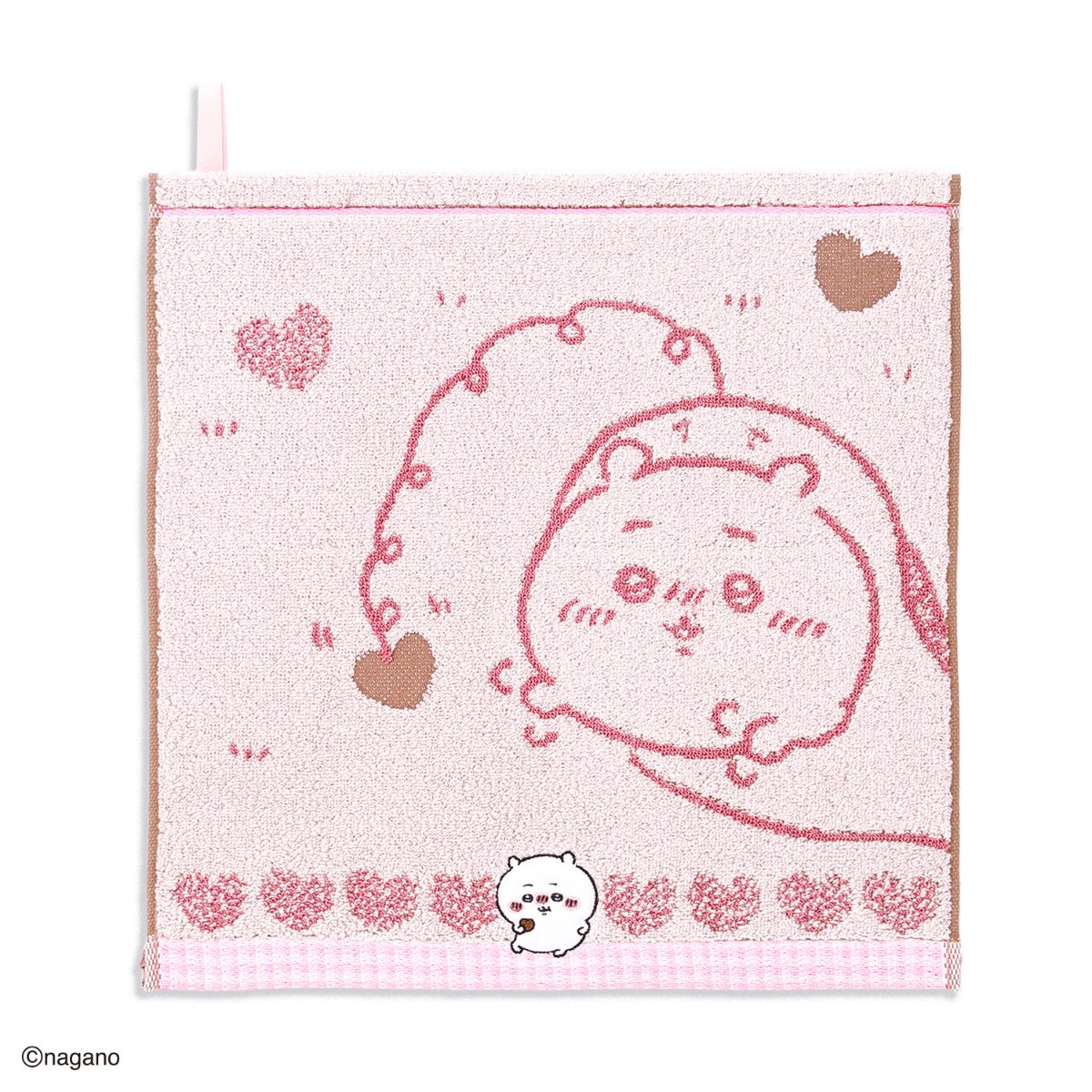 ちいかわ ループ付きウォッシュタオル（チョコ・ピンク）