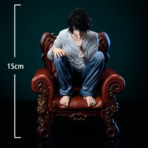 [HIWOWO]エル・ローライト L Lawliet フィギュア ソファに座る 思考版 L 1/7スケール PVC製 塗装済み 完成品 オーナメント ギフト 周辺グッズ 非公式 (L)