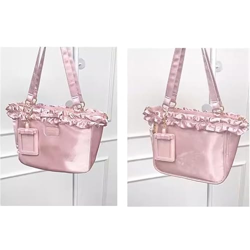 【FUYUUNEKO】カードケース付きフリル痛バッグ ふゆねこ 浮遊猫 MILK DOLLY ミルクドーリー 中国痛バ 推し活 ディープ ピンク [並行輸入品]