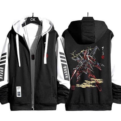 パーカー 機動戦士ガンダム 長袖 フード付き服 ジャケット コート コスプレ衣装 薄手/厚手 ガンダムグッズ 運動パーカー ジッパー付き 柔らかい グッズ ギフト トップス シンプル 男女兼用 誕生日 プレゼント (2XL/薄手,4) [並行輸入品]