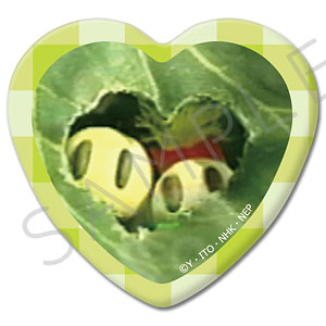 「ニャッキ！」 ハート型缶バッジ デザインA