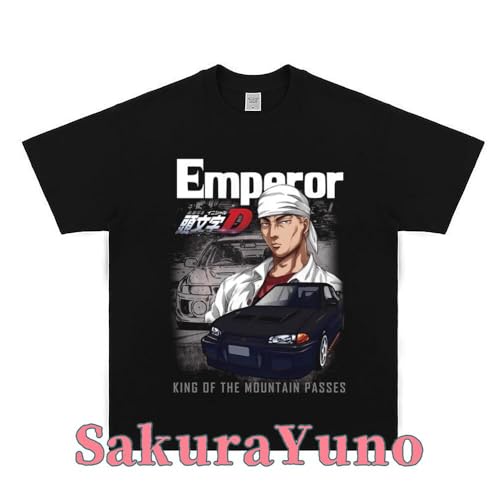 [ジョカ] 頭文字D Tシャツ 半袖 インナーシャツ T-Shirt イニシャルd Dae86 藤原拓海 コスプレ衣装 かっこいいシャツ BLACK WHITE 夏服 プリント 綿製 トップス ファッション カジュアル 男女兼用 (ブラック番号5,S) [並行輸入品]