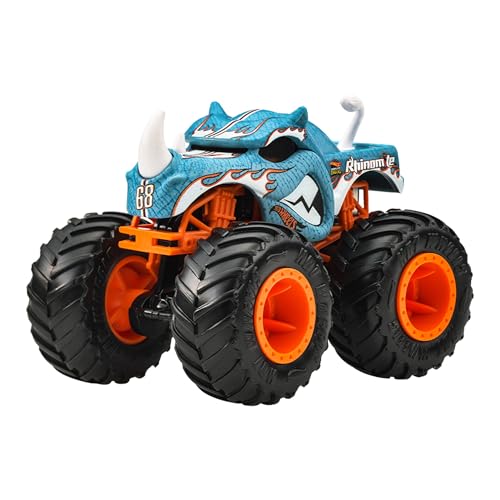ホットウィール(Hot Wheels) モンスタートラック 1:64 ライノマイト 乗り物おもちゃ ミニカー 3歳から ブルー JKP70