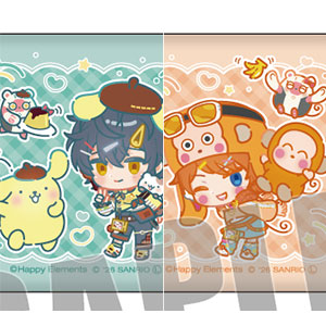 エリオスライジングヒーローズ×サンリオキャラクターズ スクエア缶バッジセット 4.イーストセクター なかよしポップコーデver.