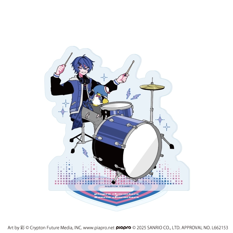 【予約2025年11月】アクリルスタンド「ピアプロキャラクターズ×サンリオキャラクターズ」06/KAITO×タキシードサム(コラボイラスト) A3