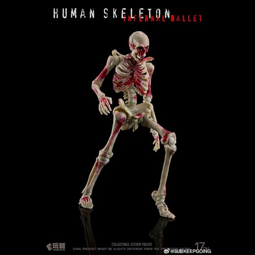 LEBOO 玩朝 1/12 生物の授業 ヒト骨格 スカル素体 血の色 ボディ 可動フィギュア