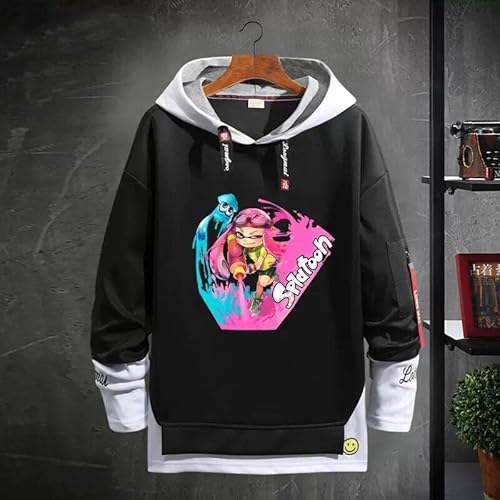 スプラトゥーン3 パーカー 長袖 フード付き メンズ/レディース 流行 防寒 保温 応援服 トレーナー スウェット 通気性 柔らかい 春秋用 男女 個性的 秋冬服 日常服 プルオーバー ファッション ゆったり 2022新モデル イベンド 誕生日 プレゼント (I,2XL)