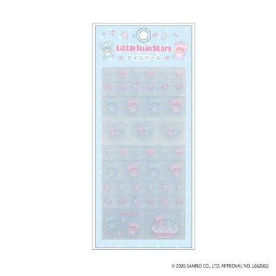 【グッズ-シール】リトルツインスターズ タイルシール パフポフ