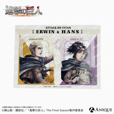 【グッズ-カード】進撃の巨人 【騎馬】エルヴィン＆ハンジ 箔押しクリアフォトカードセット【再販】