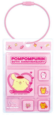ポムポムプリン30周年 タイルキーホルダー ぴんく