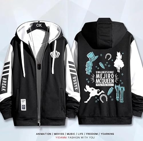 [COLE] ウマ娘 プリティーダービー キタサンブラック パーカー 長袖 コート ライスシャワー メジロマックイーン トウカイテイオー フード付き服 運動パーカー 日常服 Hoodieメンズ 誕生日 プレゼント コスチューム (2,4XL 厚手)