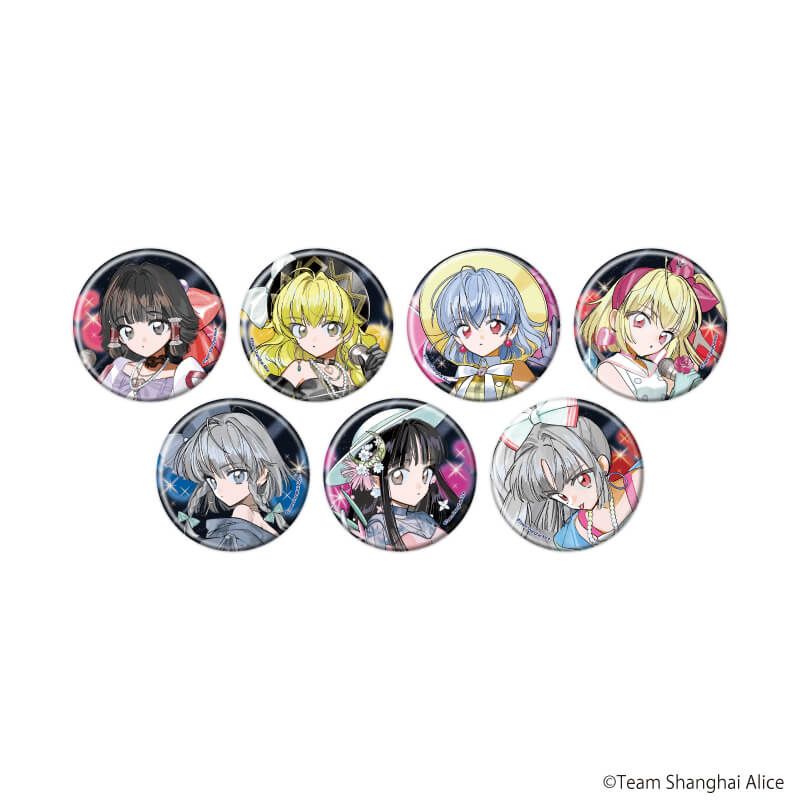 缶バッジ「東方Project」19/レトロアイドルver. ブラインド(7種)(描き起こしイラスト)