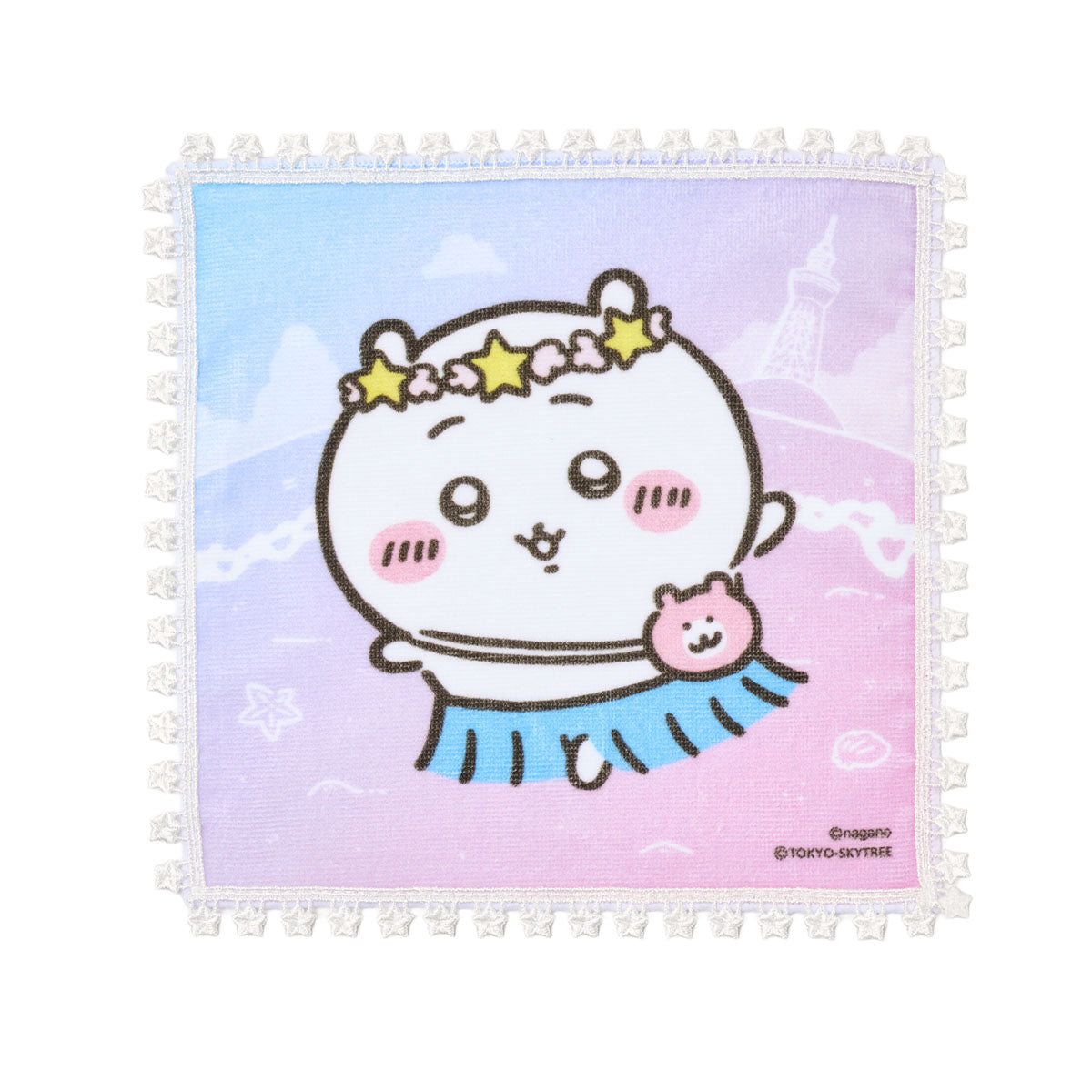 ちいかわ ちいかわ☆星ふるスカイツリー(R)とひみつの島 レース付きミニタオル(ちいかわ)