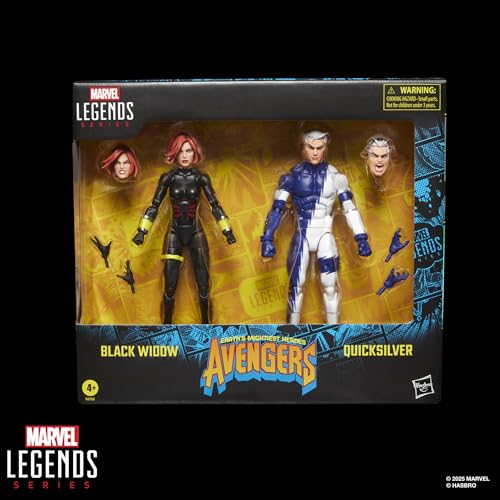 ハズブロ（Hasbro）MARVEL マーベルレジェンド・シリーズ ブラック・ウィドウ＆クイックシルバー、『アベンジャーズ：ザ・クロッシング』コミック コレクション用 15 cm アクションフィギュア G2122 正規品