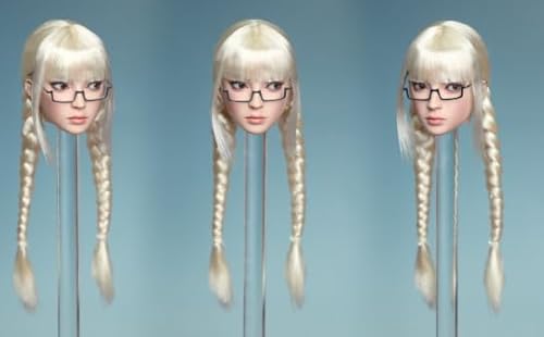 [AC]JKTOYS 1/6 アジア美女ヘッド 冷月 可動眼 ヘッド＋眼鏡 K-013B+ 可動 アクションフィギュア用 ヘット