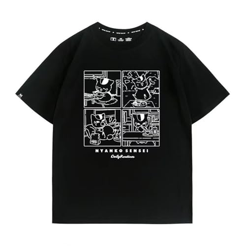 [CCOSPEN] 夏目友人帳 グッズ Tシャツ 夏服 半袖 スポーツ＆アウトドア ニャンコ先生 斑 メンズ 大きいサイズ コスプレ衣装 速乾性 快適な軽い ビッグシルエット オーバーサイズ 柔らかい 耐久性 通気性 (3XL,7) [並行輸入品]
