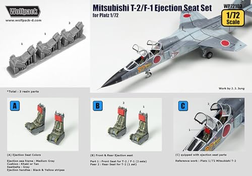 ウルフパックデザイン 1/72 三菱 T-2/F-1用 射出座席セット (プラッツ用) プラモデル用パーツ WOLWP72103 (飛行機)